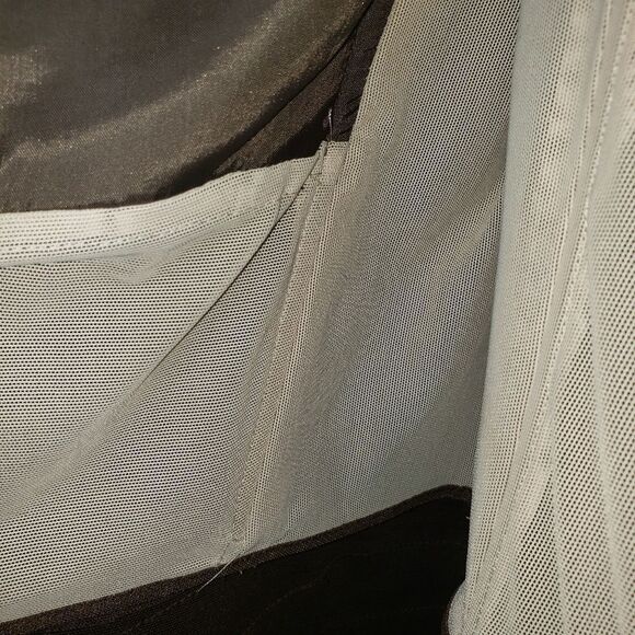 BCBGMAXAZRIA  women's 8 brown satin multi layer spaghetti straps dress - Picture 6 of 9